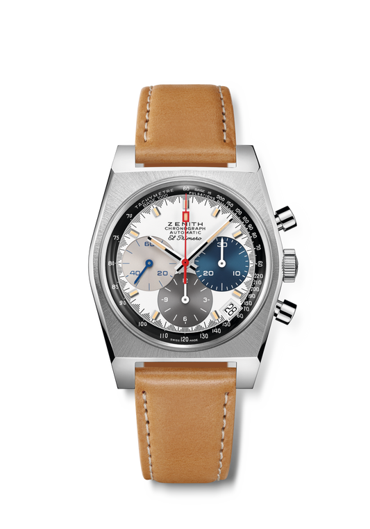 Zenith CHRONOMASTER REVIVAL 37 mm White Dial Stainless Steel Calfskin Leather Strap 03.A384.400/3817.C855