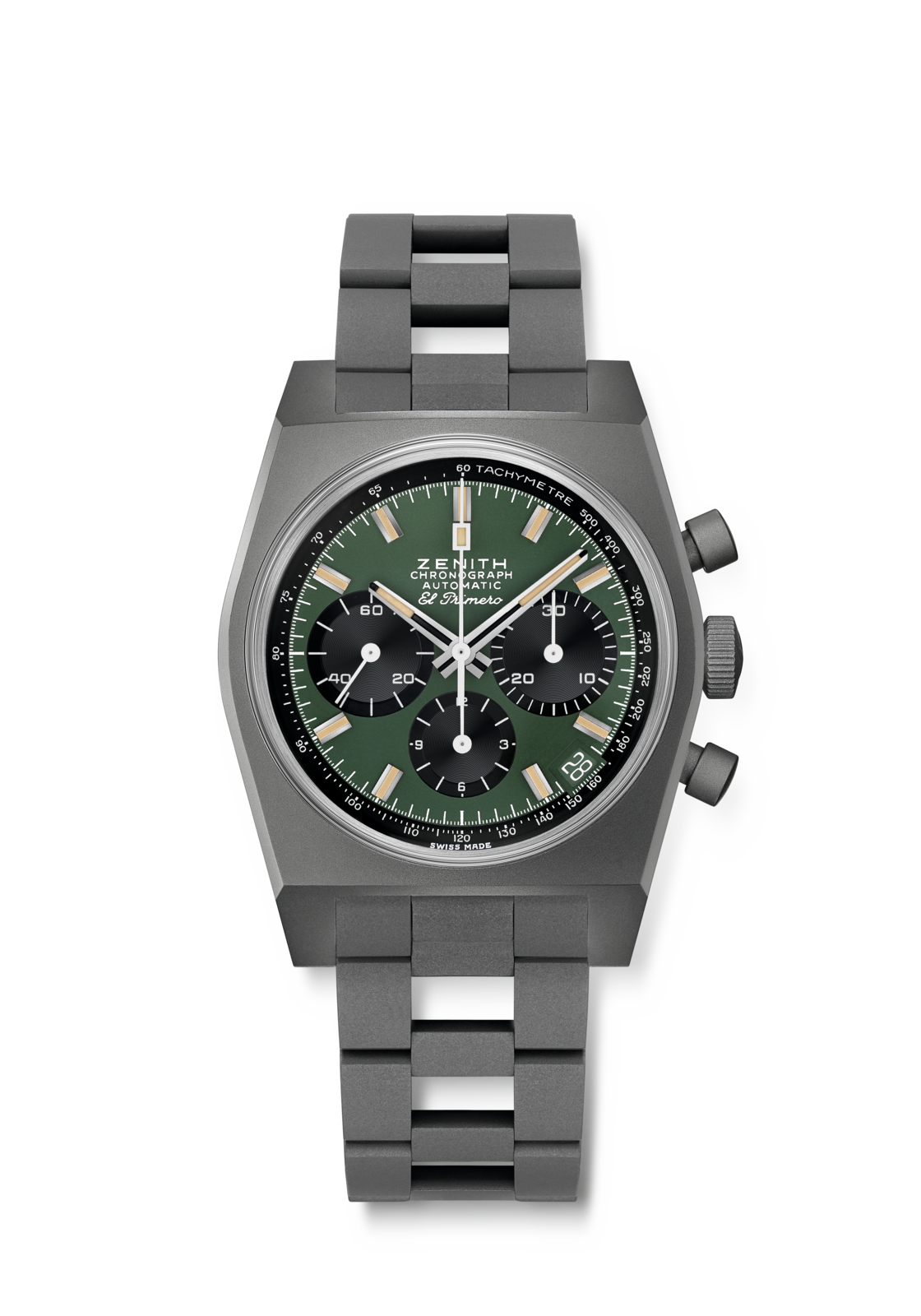 Zenith CHRONOMASTER REVIVAL SAFARI 37 mm Green Dial Titanium Bracelet 97.T384.400/57.M384