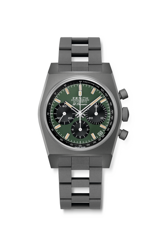 Zenith CHRONOMASTER REVIVAL SAFARI 37 mm Green Dial Titanium Bracelet 97.T384.400/57.M384