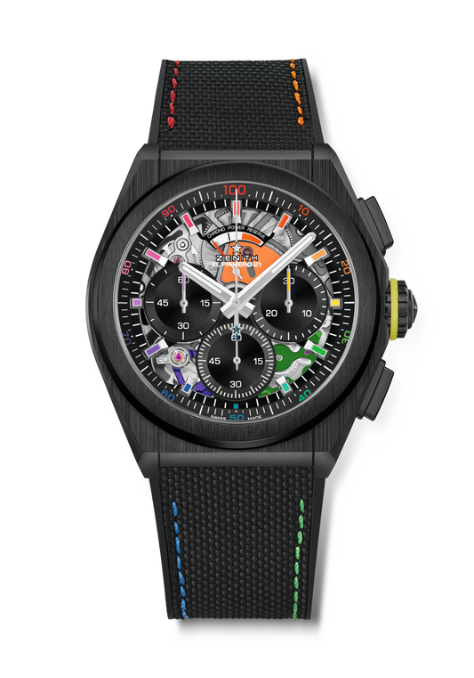 Zenith DEFY 21 Chroma II 44 mm Black Dial Black Ceramic Rubber Strap 49.9013.9004/21.R952