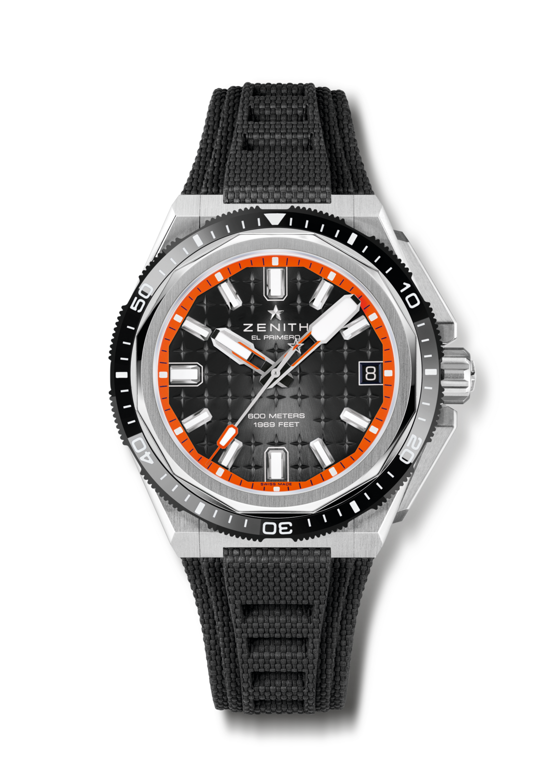 Zenith DEFY EXTREME DIVER 42.5 mm Black Dial Brushed Titanium Fabric Strap 95.9600.3620/21.I300