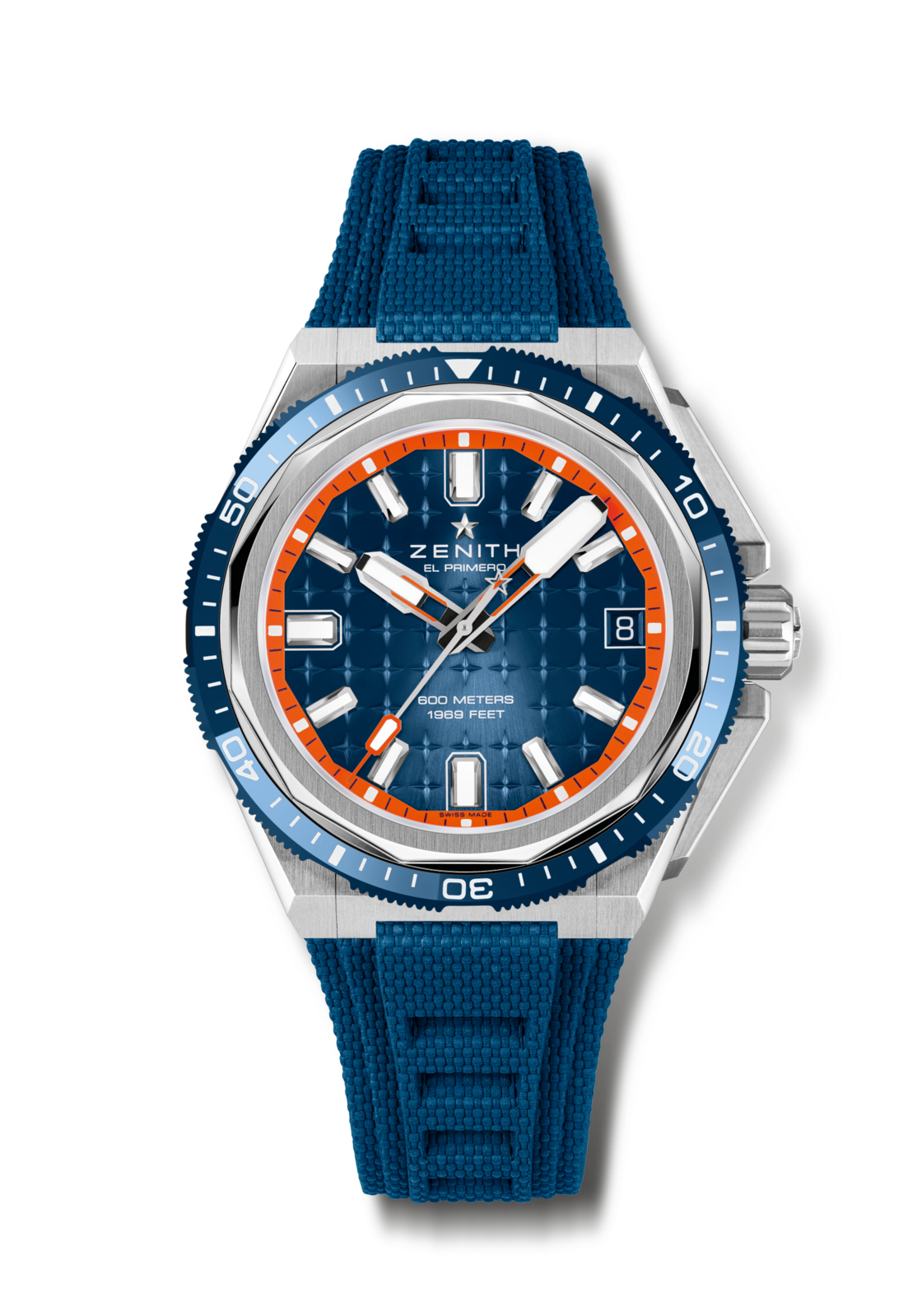 Zenith DEFY EXTREME DIVER 42.5 mm Blue Dial Brushed Titanium Fabric Strap 95.9601.3620/51.I301