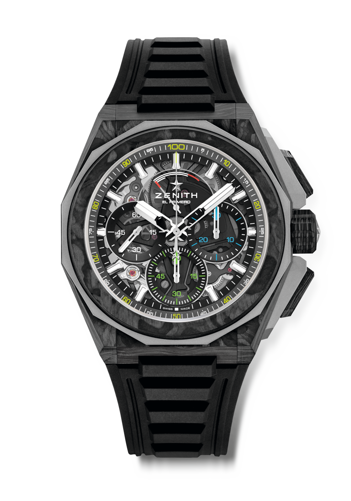 Zenith DEFY Extreme Carbon 45 mm Black Dial Carbon & Microblasted Titanium Rubber Strap 10.9100.9004/22.I200