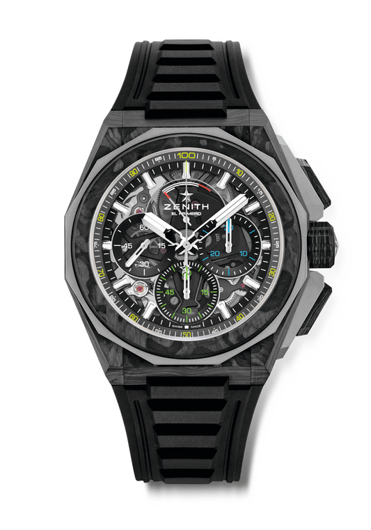 Zenith DEFY Extreme Carbon 45 mm Black Dial Carbon & Microblasted Titanium Rubber Strap 10.9100.9004/22.I200