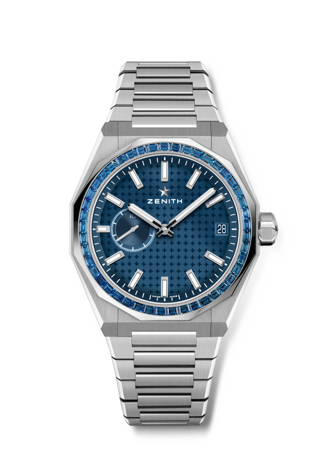 Zenith DEFY Skyline Sapphire 41 mm Blue Dial with Diamonds Stainless Steel Bracelet 16.9300.3620/51.I001