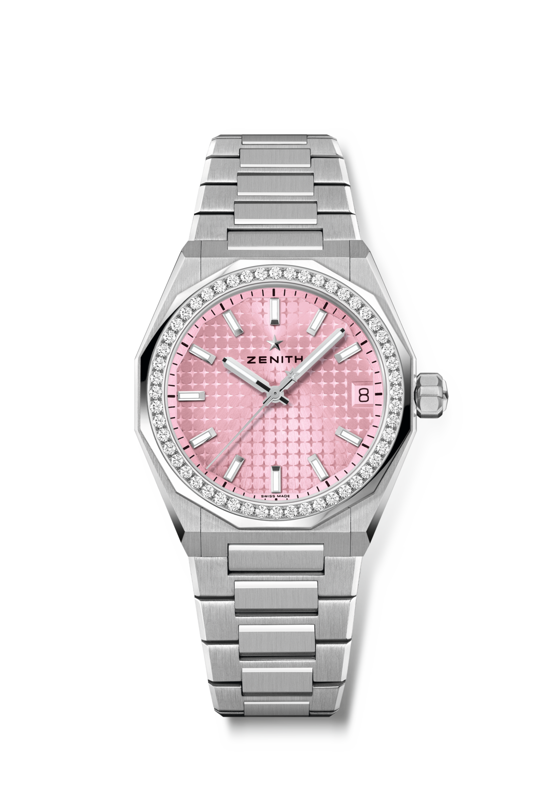 Zenith DEFY SKYLINE 36 mm Pink Dial with Diamonds Stainless Steel Bracelet 16.9400.670/18.I001