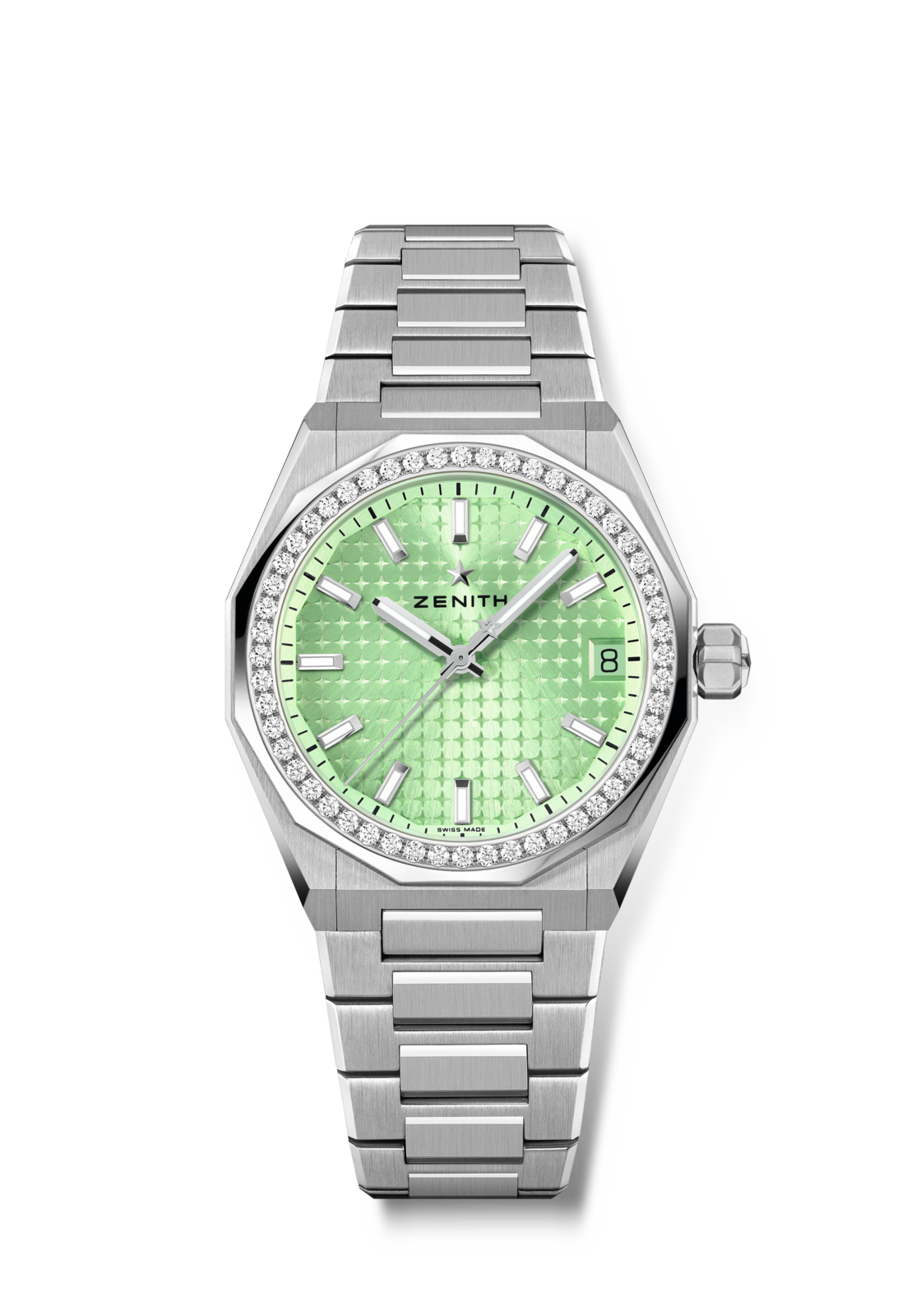 Zenith DEFY SKYLINE 36 mm Light Green Dial with Diamonds Stainless Steel Bracelet 16.9400.670/61.I001