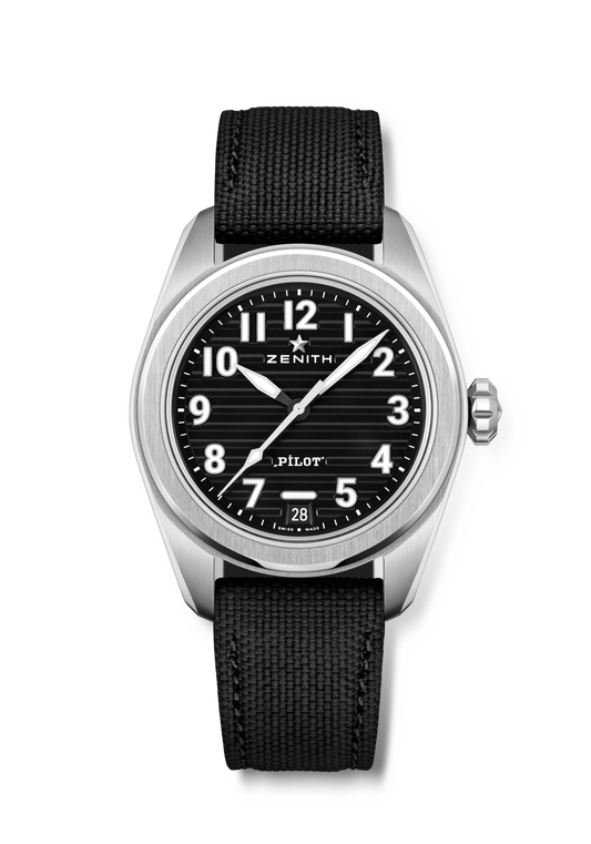 Zenith PILOT Automatic 40 mm Black Dial Stainless Steel Rubber Strap 03.4000.3620/21.I001