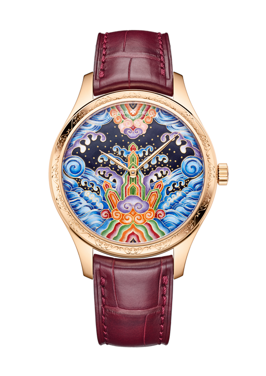 Vacheron Constantin Métiers d'Art Tribute to traditional symbols - Eternal flow 38 mm Multi Coloured  Dial 18K Pink Gold Alligator Leather Strap 2400A/000R-H024