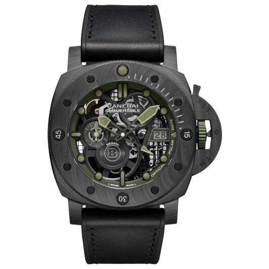 Panerai Submersible S Brabus Carbotech™ 47 mm Transparent Dial Carbotech Calf Rubber Bi-Material Black Strap PAM01283