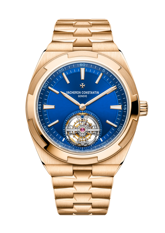 Vacheron Constantin Overseas tourbillon 42.5 mm Blue Dial 18K Pink Gold Bracelet 6000V/210R-B733