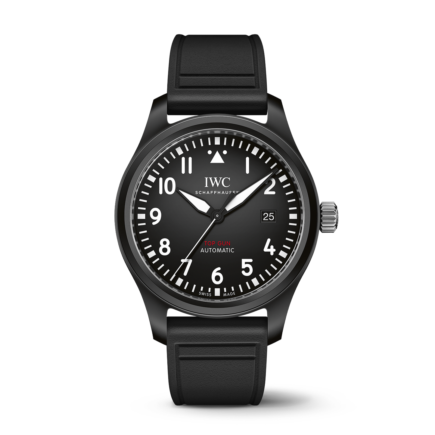 IWC Schaffhausen Pilot’s Watch Automatic TOP GUN 41 mm Black Dial Ceramic  Black Rubber Strap IW326906