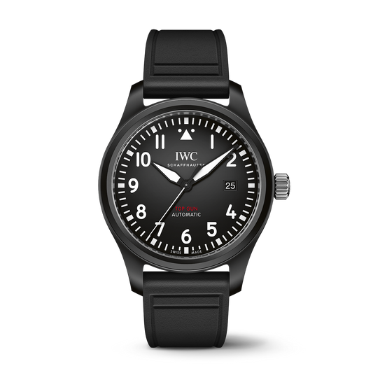 IWC Schaffhausen Pilot’s Watch Automatic TOP GUN 41 mm Black Dial Ceramic  Black Rubber Strap IW326906