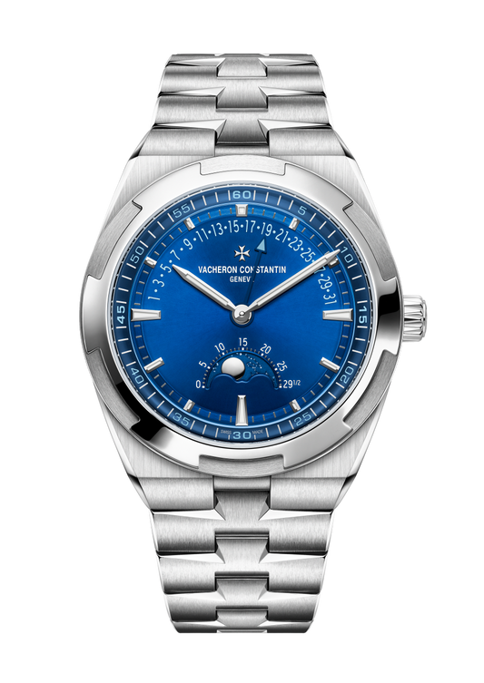 Vacheron Constantin Overseas moon phase retrograde date 41 mm Blue Dial Stainless Steel Bracelet 4000V/210A-B911