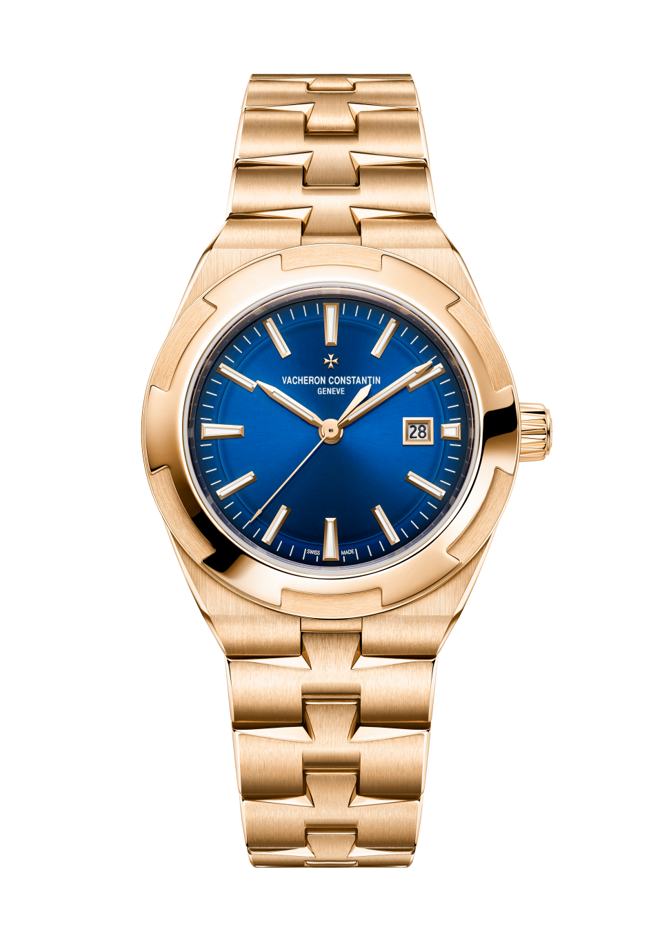 Vacheron Constantin Overseas self-winding 34.5 mm Blue Dial 18K Pink Gold Bracelet 4600V/200R-B979