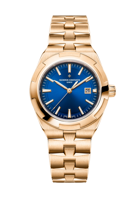 Vacheron Constantin Overseas self-winding 34.5 mm Blue Dial 18K Pink Gold Bracelet 4600V/200R-B979