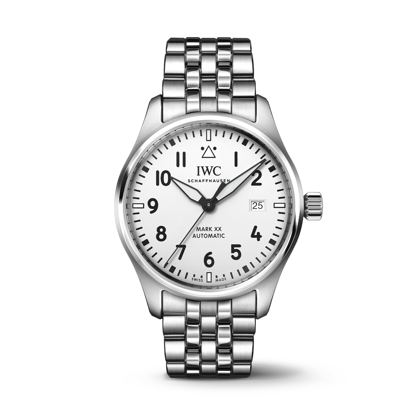 IWC Schaffhausen Pilot's Watch Mark XX 40 mm Silver  Dial Stainless Steel Bracelet IW328208