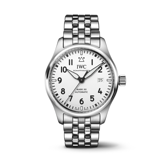 IWC Schaffhausen Pilot's Watch Mark XX 40 mm Silver  Dial Stainless Steel Bracelet IW328208