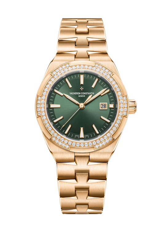 Vacheron Constantin Overseas self-winding 35 mm Green Dial with Diamonds 18K Pink Gold Bracelet 4605V/200R-B969