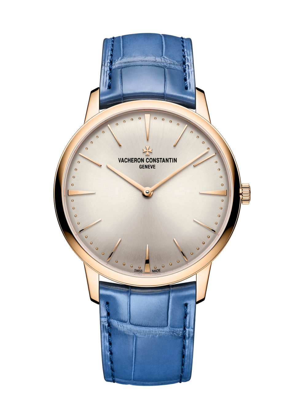 Vacheron Constantin Patrimony manual-winding 39 mm Silver Dial 18K Pink Gold Alligator Leather Strap 1410U/000R-H018