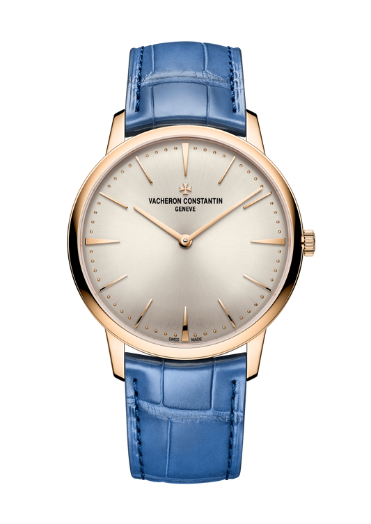 Vacheron Constantin Patrimony manual-winding 39 mm Silver Dial 18K Pink Gold Alligator Leather Strap 1410U/000R-H018