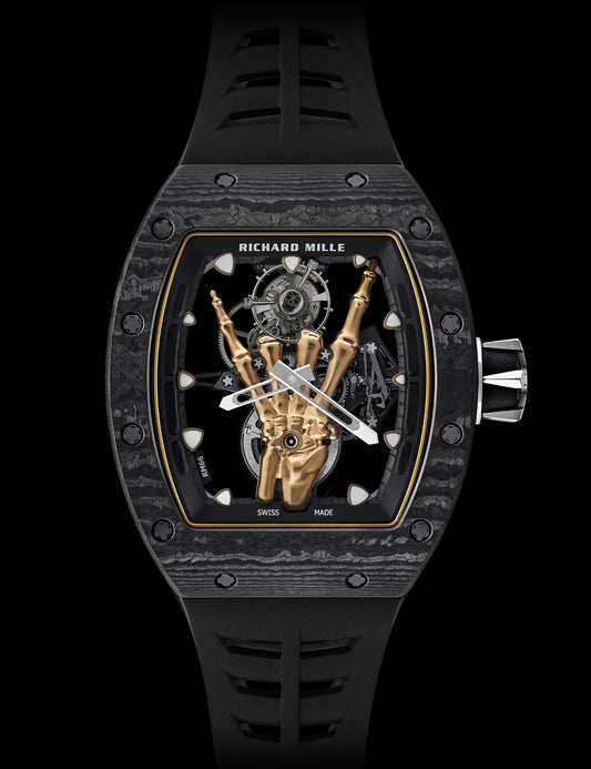 Richard Mille RM 66 Manual Winding Flying Tourbillon 32 mm Black Dial Stainless Steel Leather Strap rm-66