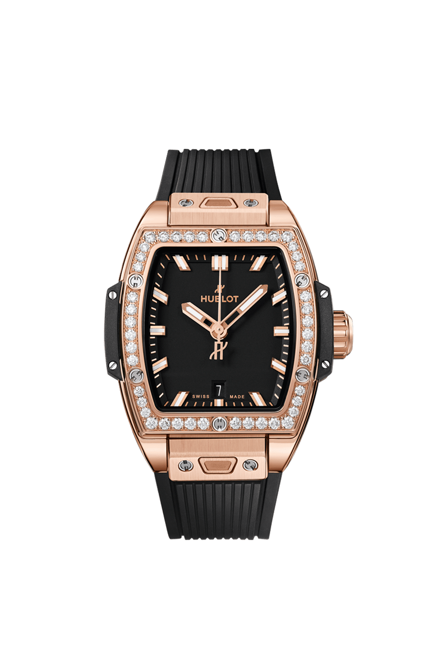 Hublot Spirit of Big Bang King Gold Diamonds 32 mm Black Dial with Diamonds Polished 18K King Gold Rubber Strap 682.OX.1180.RX.1204