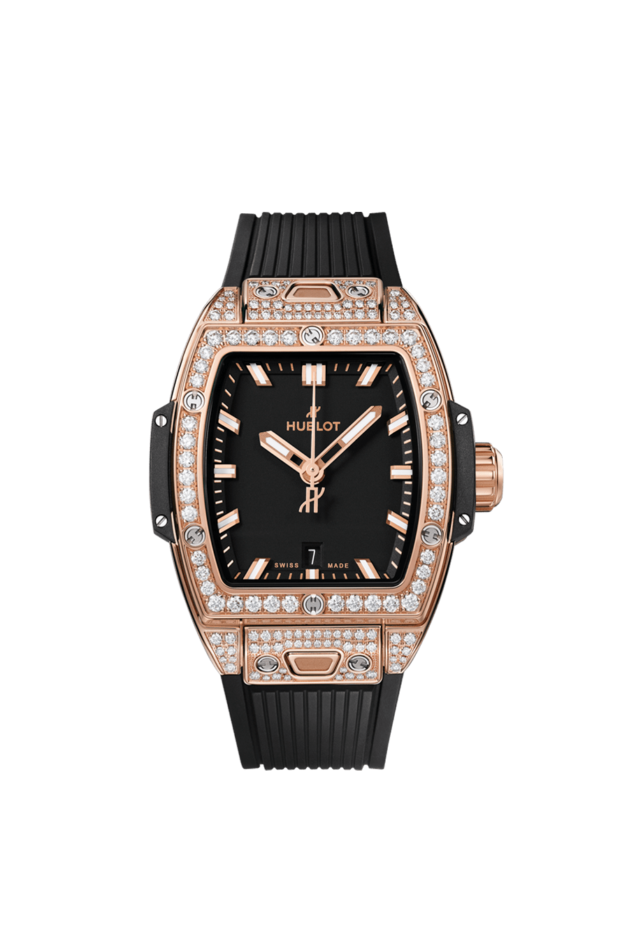 Hublot Spirit of Big Bang King Gold Pavé 32 mm Black Dial with Diamonds Polished 18K King Gold Rubber Strap 682.OX.1180.RX.1604