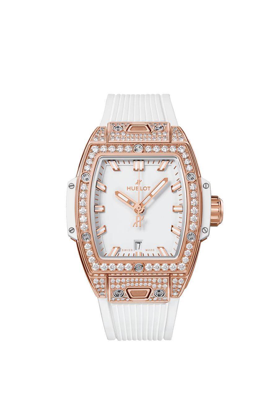 Hublot Spirit of Big Bang King Gold White Pavé 32 mm White Dial with Diamonds Polished 18K King Gold Rubber Strap 682.OE.2080.RW.1604