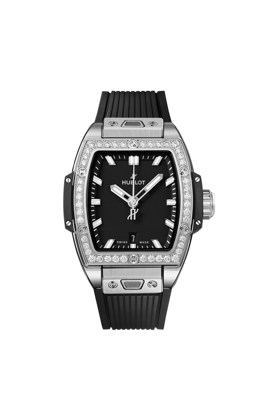 Hublot Spirit of Big Bang Steel Diamonds 32 mm Black Dial with Diamonds Polished Stainless Steel Rubber Strap 682.SX.1170.RX.1204