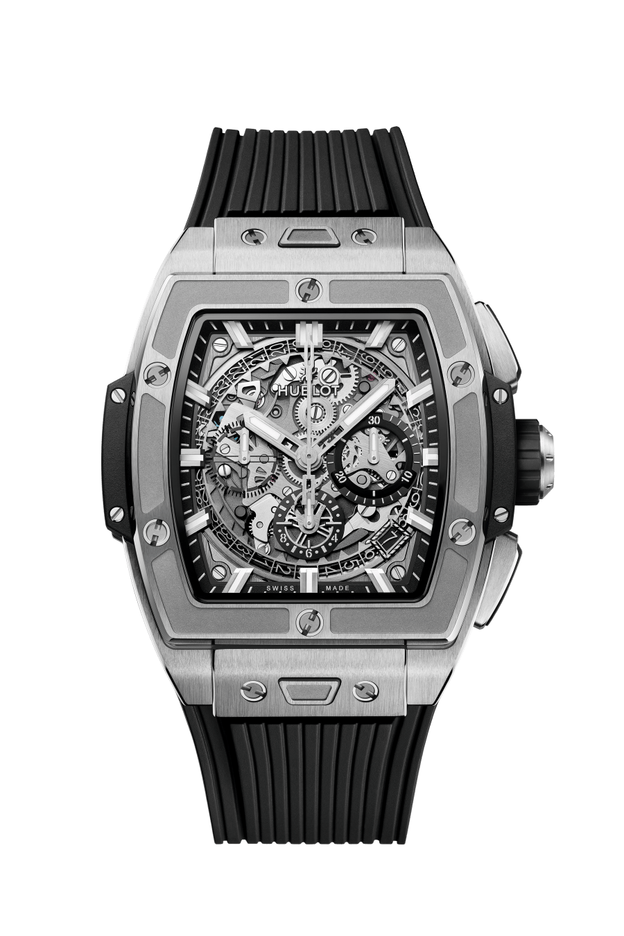 Hublot Spirit of Big Bang Titanium 42 mm Transparent Dial Polished Titanium Rubber Strap 642.NX.0170.RX