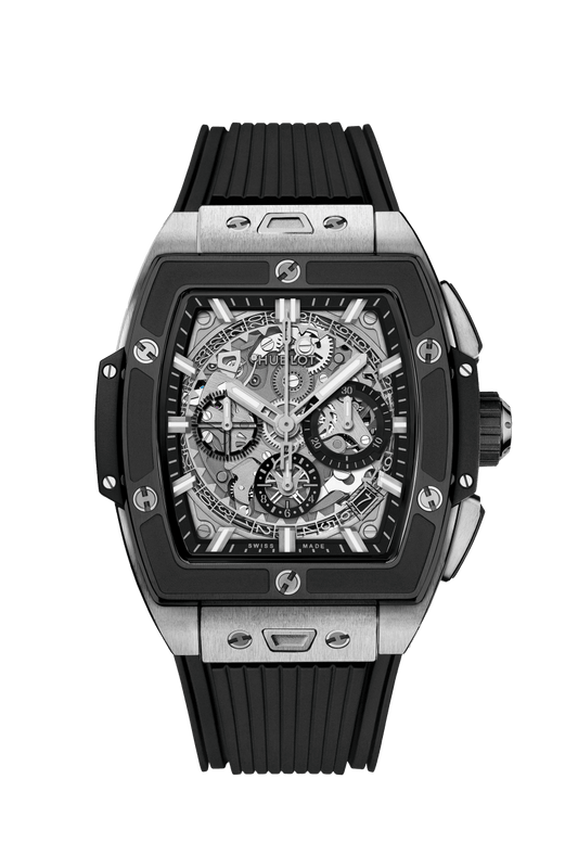 Hublot Spirit of Big Bang Titanium Ceramic 42 mm Transparent Dial Polished Titanium Rubber Strap 642.NM.0170.RX