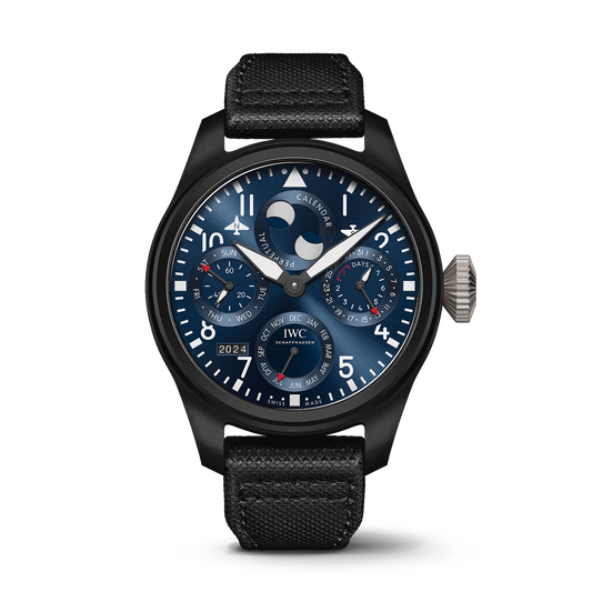 IWC Schaffhausen Big Pilot’s Watch Perpetual Calendar Edition “Rodeo Drive” 46.5  mm Blue  Dial Ceramic  Black calfskin strap IW503001