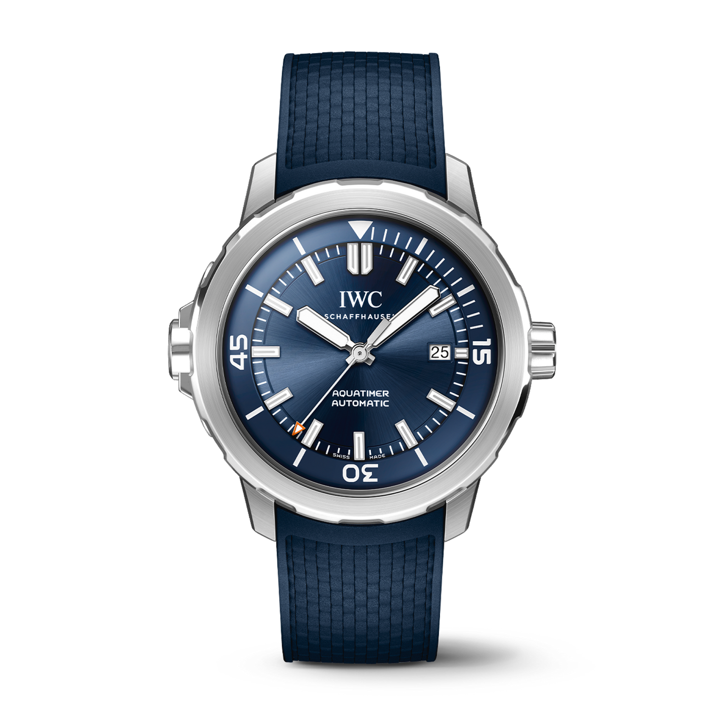 IWC Schaffhausen Aquatimer Automatic 42 mm Blue Dial Stainless Steel Blue Rubber Strap IW328801