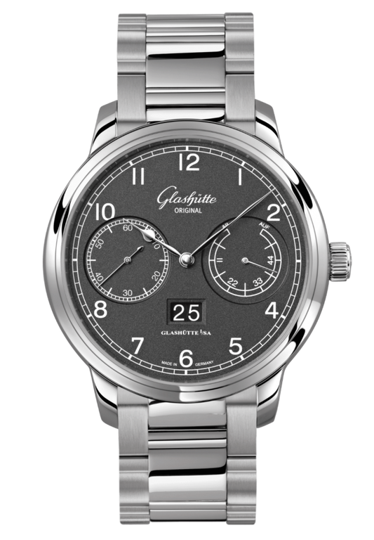 Glashuette Original Senator Observer 44 mm Grey Dial Stainless Steel Metal Bracelet 100-14-02-02-14