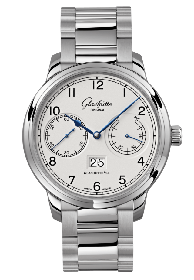 Glashuette Original Senator Observer 44 mm Silver Dial Stainless Steel Metal Bracelet 100-14-05-02-14