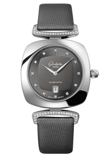 Glashuette Original Pavonina 31 mm Galvanized Ruthenium Dial Stainless Steel Calfskin Strap 1-03-01-06-12-02