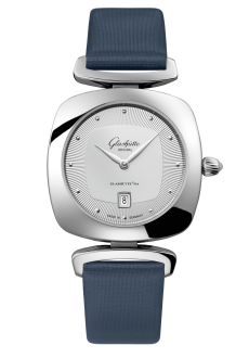 Glashuette Original Pavonina 31 mm Silver Galvanized Dial Stainless Steel Calfskin Strap 1-03-01-15-02-34