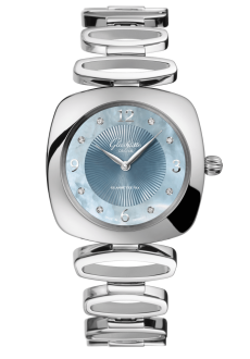 Glashuette Original Pavonina 31 mm Mother-Of-Pearl Blue Dial Stainless Steel Stainless Steel 1-03-02-06-12-14