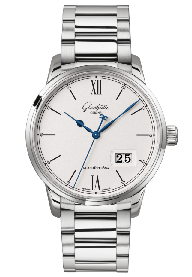 Glashuette Original Senator Excellence Panorama Date 40 mm White Dial Stainless Steel Metal Bracelet 1-36-03-01-02-71