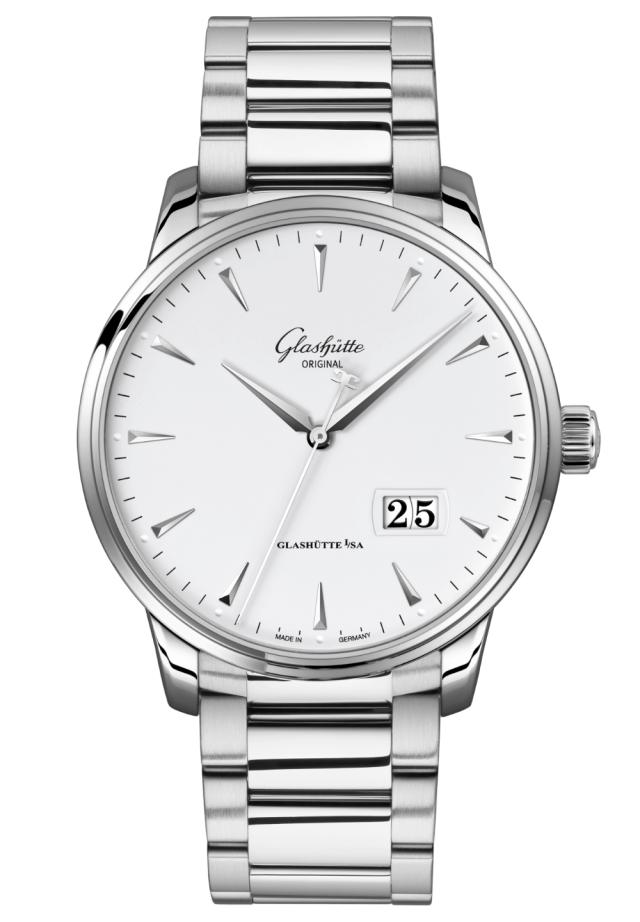 Glashuette Original Senator Excellence Panorama Date 42 mm White Dial Stainless Steel Metal Bracelet 1-36-03-05-02-71