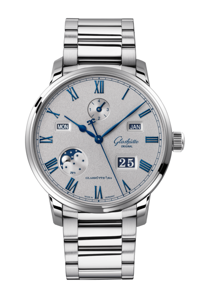 Glashuette Original Senator Excellence Perpetual Calendar 42 mm Grey Dial Stainless Steel Metal Bracelet 1-36-12-03-02-71