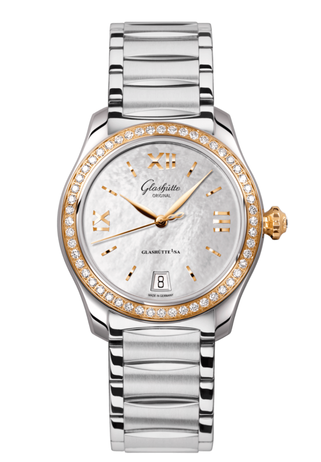 Glashuette Original Lady Serenade 36 mm Mother-Of-Pearl Silver Dial Bicolor Stainless Steel 1-39-22-09-16-34