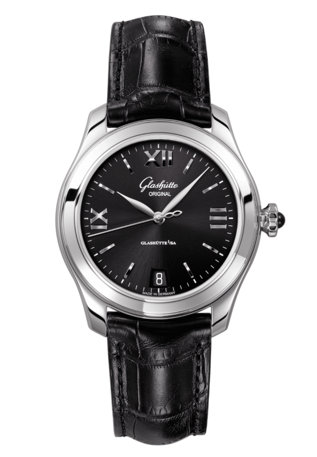 Glashuette Original Lady Serenade 36 mm Galvanized Black Dial Stainless Steel Stainless Steel 1-39-22-20-02-04