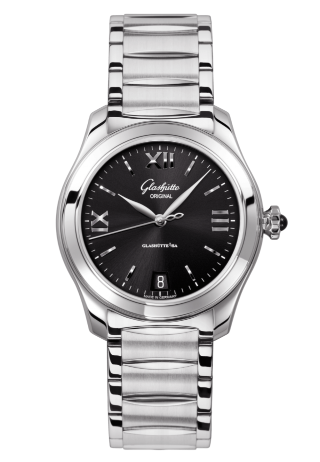 Glashuette Original Lady Serenade 36 mm Galvanized Black Dial Stainless Steel Stainless Steel 1-39-22-20-02-34