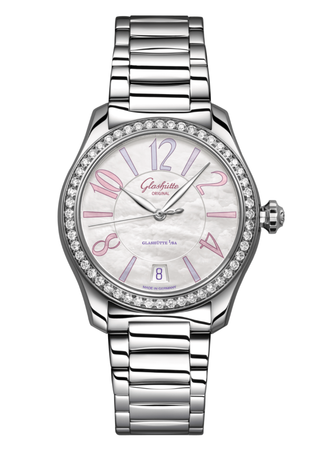 Glashuette Original Lady Serenade 36 mm Mother-Of-Pear White Dial Stainless Steel Stainless Steel 1-39-22-22-22-70