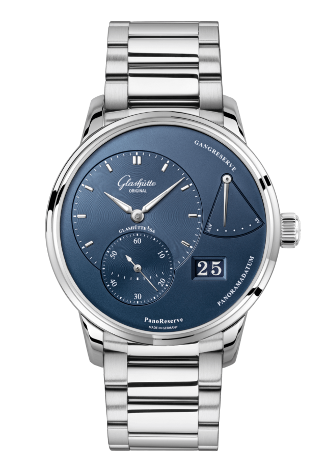 Glashuette Original PanoReserve 40 mm Radiant Blue Dial Stainless Steel Stainless Steel 1-65-01-26-12-71