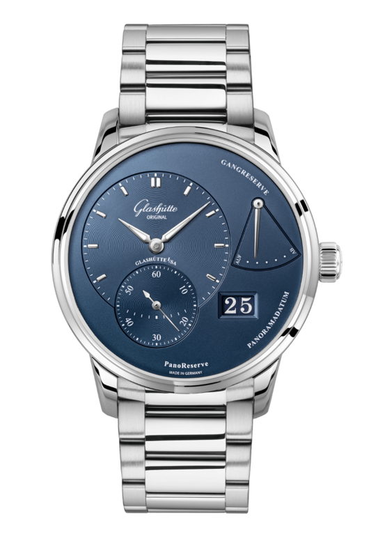 Glashuette Original PanoReserve 40 mm Radiant Blue Dial Stainless Steel Stainless Steel 1-65-01-26-12-71