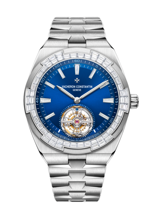 Vacheron Constantin Overseas tourbillon high jewellery 42.5 mm Blue Dial with Diamonds White Gold Bracelet 6007V/210G-B955