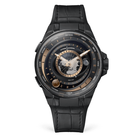 Ulysse Nardin Blast Moonstruck 45 mm Black Dial Titanium & Ceramic Alligator Leather Strap 1063-400-2A/1A